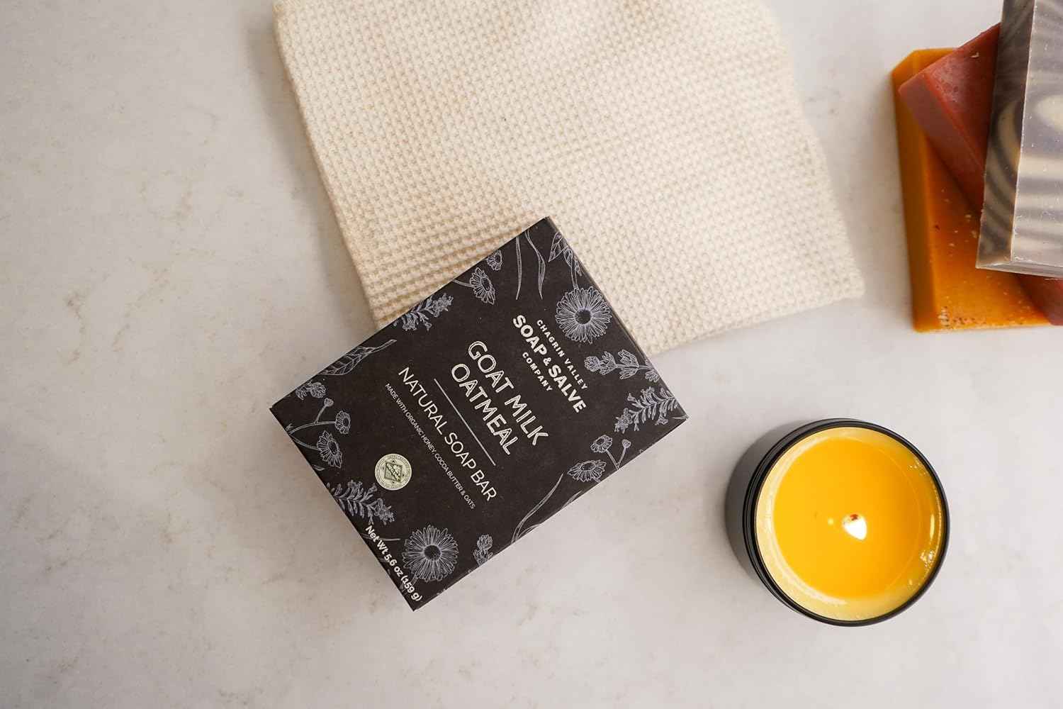 Chagrin Valley Soap & Salve Oatmeal, Honey and Fresh Goat Milk Soap Bar - For Dry Skin and Itchy Skin Relief - Organic, Cleansing Milk and Honey Unscented Bar Soap For Women and Men, Large 5.6 oz 3PK