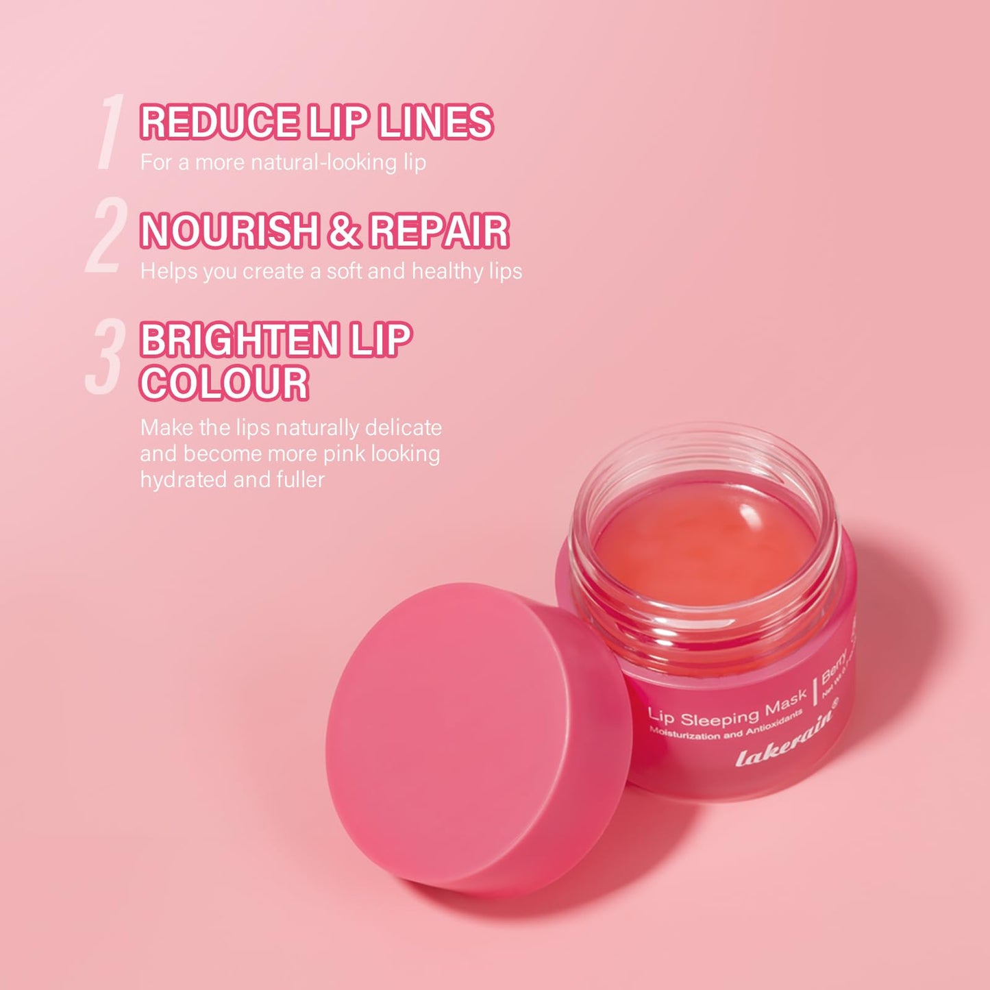 Hydrating Lip Sleeping Mask - Day and Night Repair Lip Balm for Chapped Dry Lips - Reduce Lip Lines, Enhance Lip Color, Hydrate & Plump Lips Care Lip Mask (Peach)