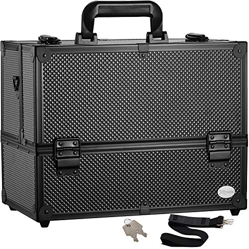 Joligrace Makeup Train Case 14 Inch – 6 Trays Professional Organizer with Lock