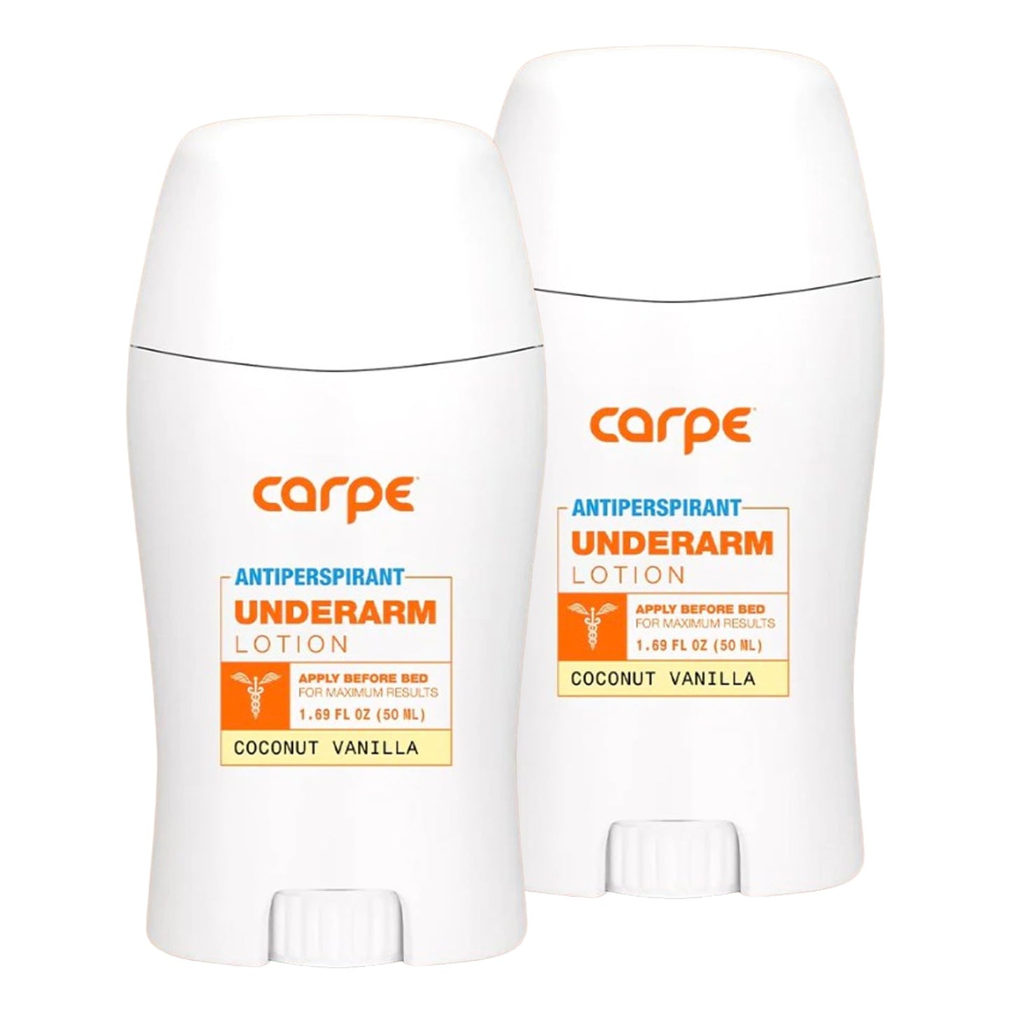 Carpe Underarm Antiperspirant and Deodorant, Clinical strength with Coconut Vanilla scent, Combat excessive sweating, Stay fresh and dry, Great for hyperhidrosis (Pack of 2)