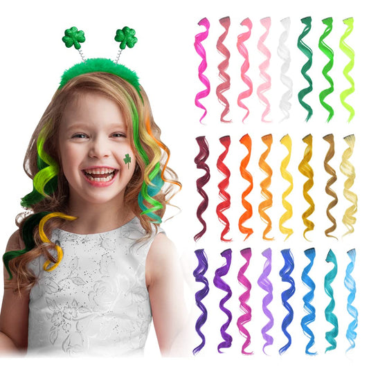 Dreamlover Hair Accessories for Girls, Colored Hair Extensions, Crazy Hair Day Accessories, Gifts for Kids, 24 Pieces