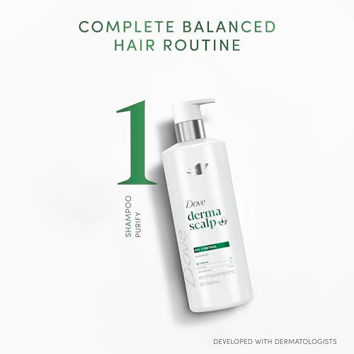 Dove Derma Scalp Shampoo 1 ct Oil Control for Gentle Build-Up Removing, with Glycerin, 16 oz