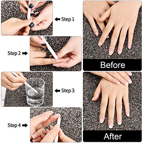 2-in-1 French White Nail Whitening Pencils with Cuticle Pusher - 8 Pack