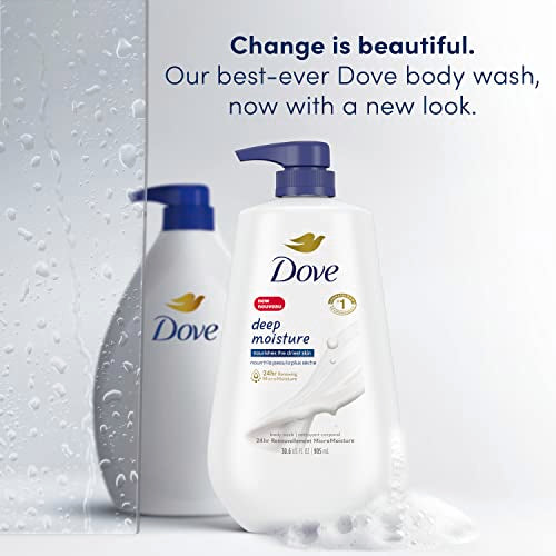 Dove Body Wash with Pump Sensitive Skin Hypoallergenic, Paraben-Free & Body Wash with Pump Deep Moisture For Dry Skin Moisturizing Skin Cleanser