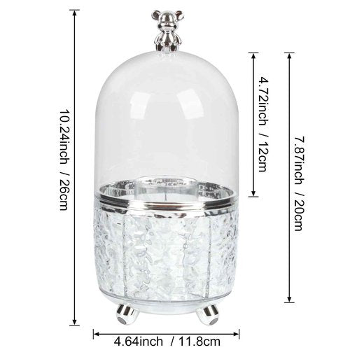 CECOLIC 360° Rotating Makeup Brush Organizer with Lid, Dustproof Cosmetic Tools Organizer with Cover, Makeup Brush Holder Organizer for Vanity, Bathroom Countertop, Desktop Dresser