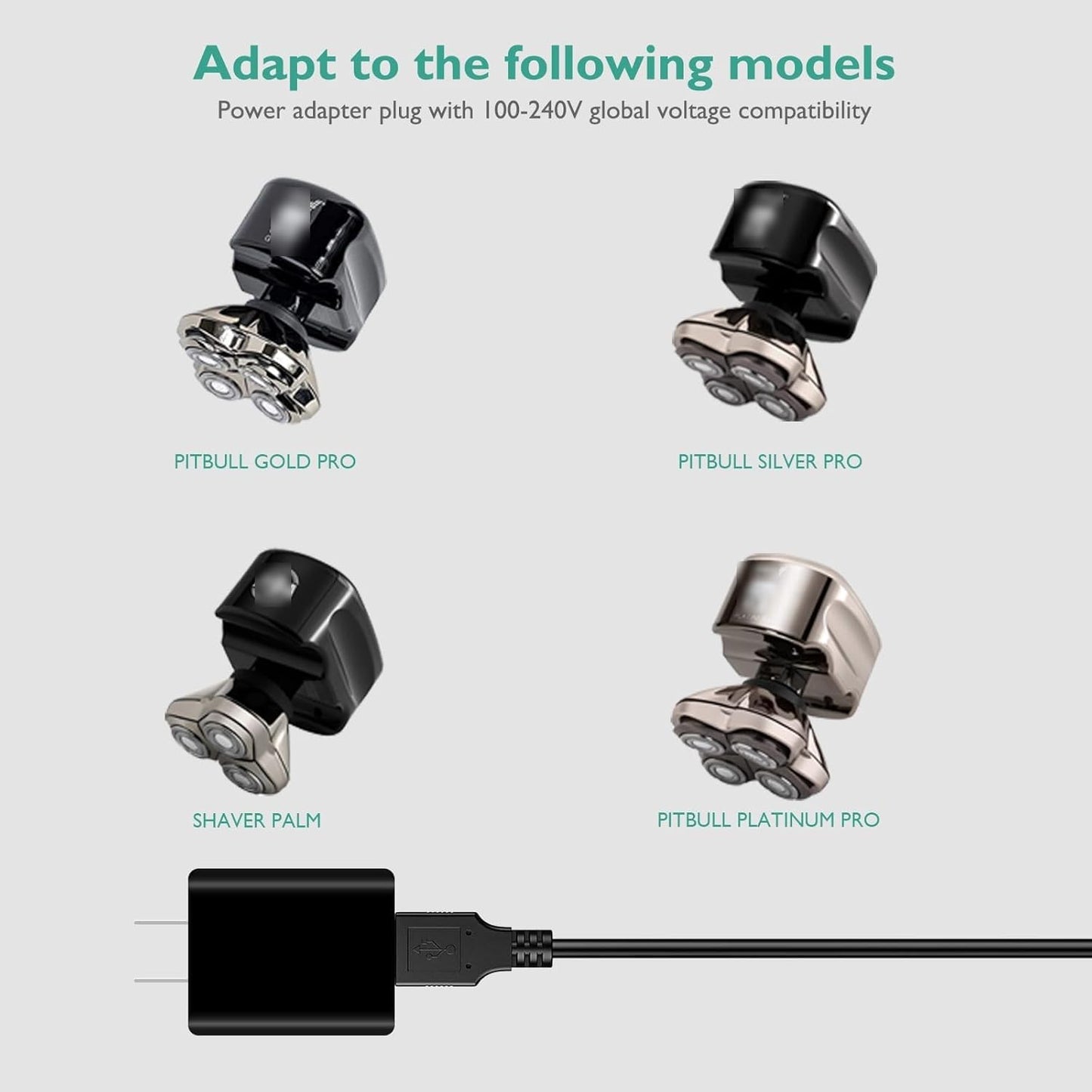 5V 2A Shaver Charger Compatible with Skull Shaver Pitbull Silver Pro/Gold Pro/Palm/Beast Clipper, Butterfly Kiss Trimmer Power Supply Adapter Replacement