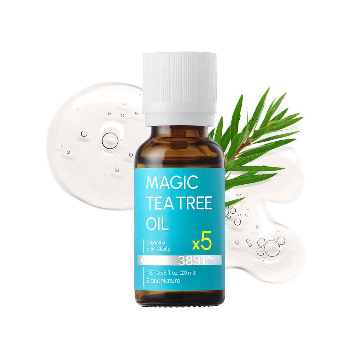 BLANC NATURE – Magic Tea Tree Oil for Face, Clarifying Facial Oil for Oily & Sensitive Skin, Lightweight Daily Care with Tea Tree, Skin-Balancing Vegan Korean Skincare, 0.7 fl oz