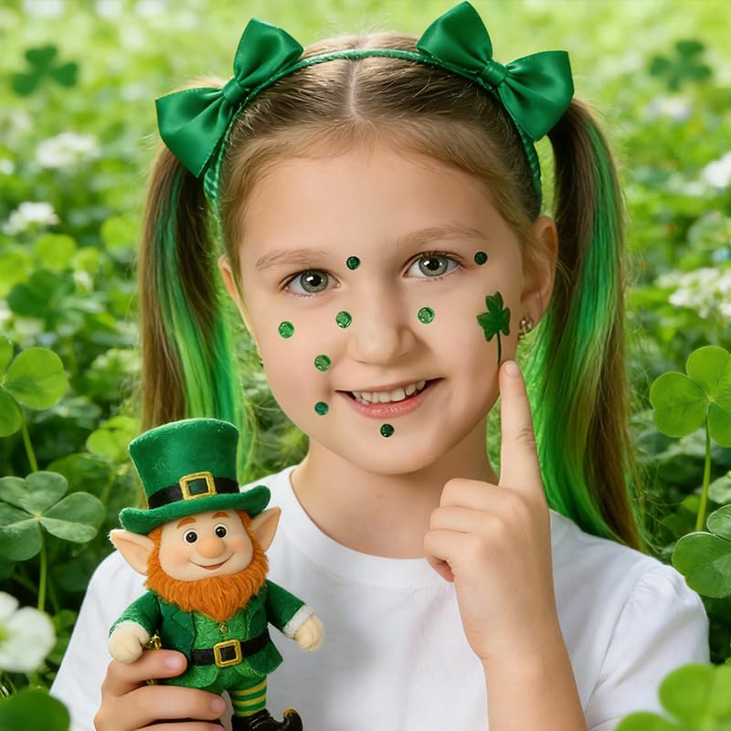 St Patrick's Day Face Gems Sticker Set - 4 Pack
