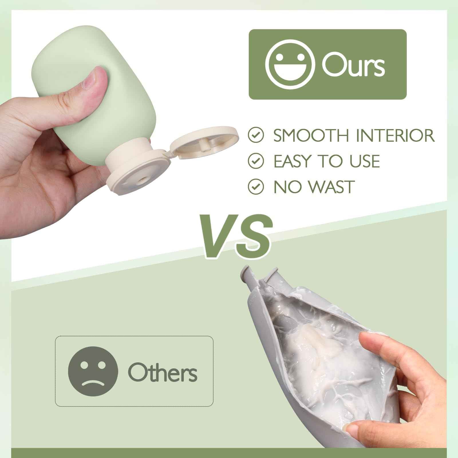 ASEVAT Leak Proof Travel Bottle with Flip Cap, Shampoo and Conditioner Bottle Set, Refillable Containers for Lotion, Cream Shampoo (Green+Blue+Pink, 3.4 Ounces)