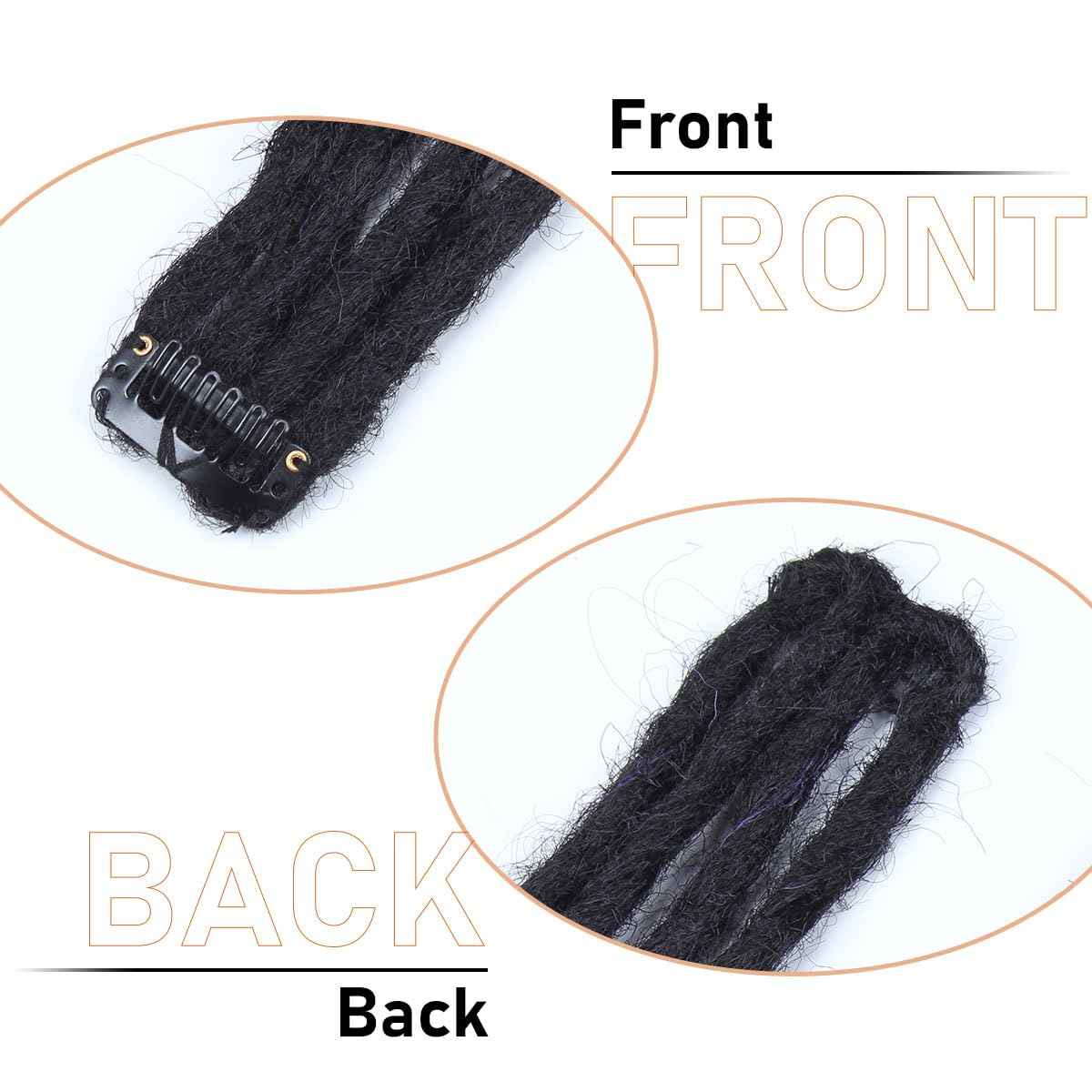 Sangtok 10 PCS Mixed Clip in Dreadlock Extensions, 24 inch Synthetic Dreads Extensions, Thin Straight Dreadlock for Women, 1b-purple