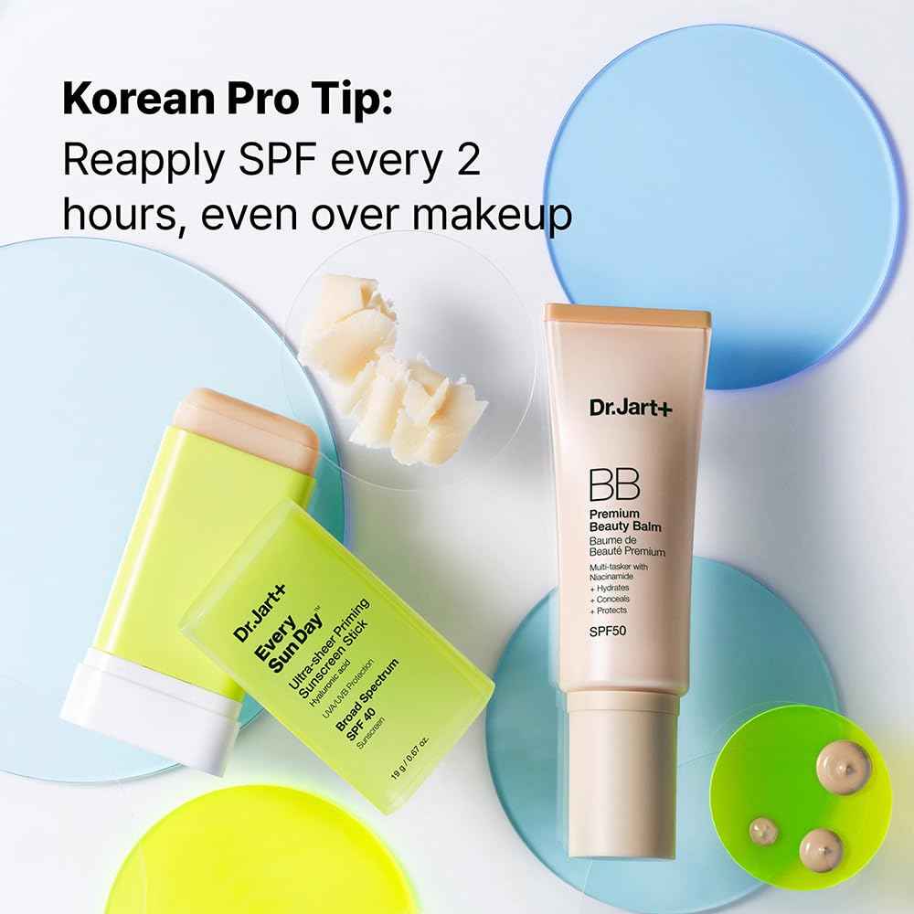 Dr.Jart+ Every Sun Day Invisible Korean Priming Sunscreen Stick SPF 40 with Hyaluronic Acid | Glides Over Makeup | Korean Skincare | Travel Size, 0.67 Ounce