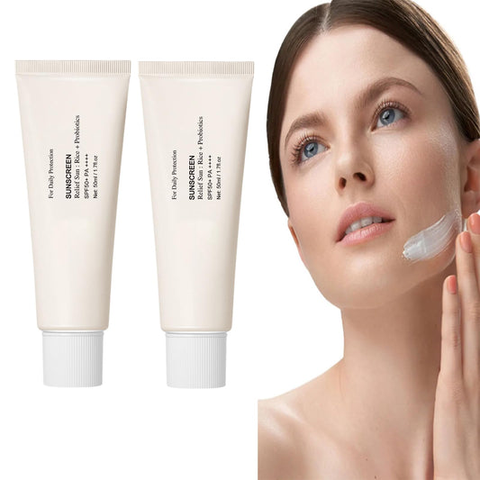 2 Pcs Relief Sun Sunscreen, Korean Face Sunscreen SPF50 +PA++++ for All Skin Types, Nourishing Skin Protection and UV Defens.