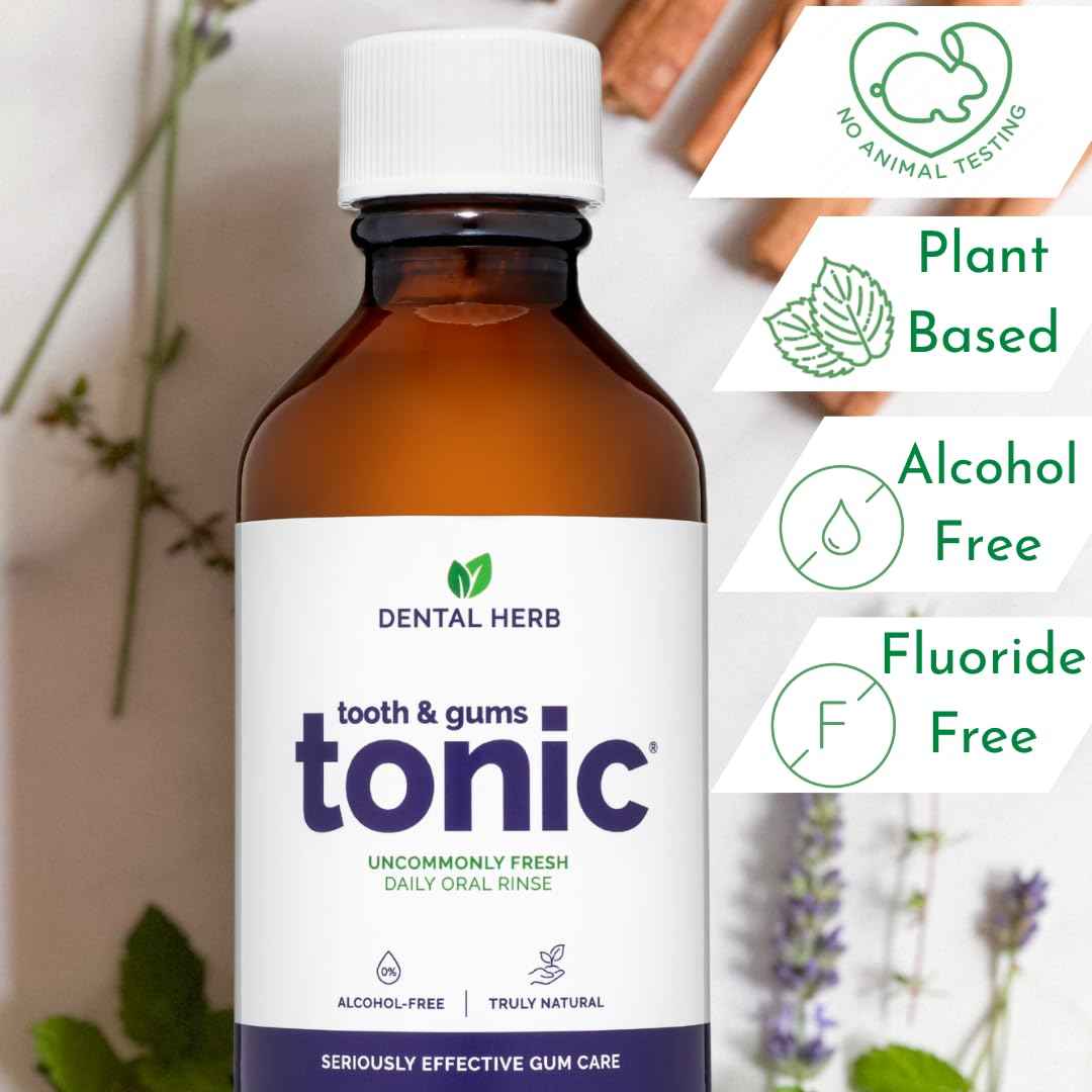 Soothe Gums & Freshen Breath Naturally | Herbal Oral Rinse with Essential Oils | Alcohol-Free, Fluoride-Free Mouthwash | Plant-Based Oral Care | Tooth & Gums Tonic by Dental Herb Company