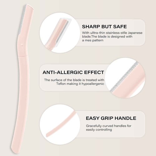 4-in-1 Eyebrow Grooming Set, Travel Brow Set, Japanese Blades Precision Eyebrow Razors W/Tweezer & Trimmer Scissor and Brow Brush, Professional Eyebrow Trimmers for Women, Travel Bag Included