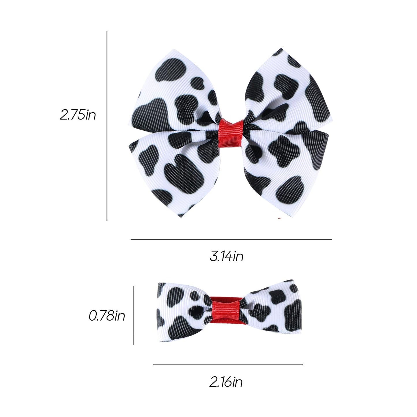 Cow Print Hair Bow Clips for Toddler Teens Baby Girls Cow Theme Birthday Gifts Cute Black Cow Alligator Barrettes Hairpins Kids Cowgirl Costume Dress Party Decor Accessories