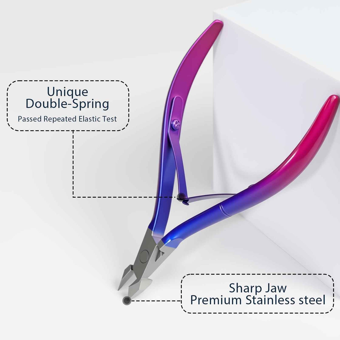 Criyar Cuticle Nippers Kit: Precision Nano-Coated Stainless Steel Cuticle Trimmer Remover for Fingernails and Toenails, Cutter for Manicure Pedicure, Nail Clippers Tools for Women (Blue-Color 1PC)