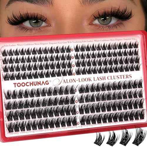 Manga Lash Clusters Volume Eyelash Clusters 192pcs Thick Cluster Eyelash Extensions 12-18mm Spiky Lash Extensions D-Curly Lashes Clusters Anime Individual Eyelashes DIY Cluster Lashes by TOOCHUNAG