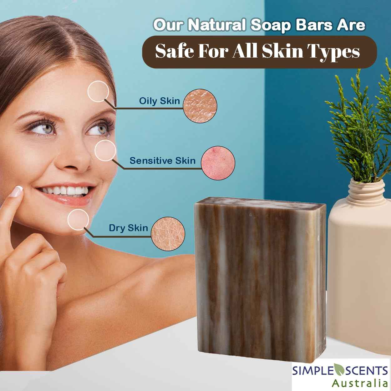 SSA Sandalwood Soap Bars (12 Pack, 3.5oz Each), Australian Moisturizing Natural Triple Milled Bar Soap Enriched with Organic Shea Butter, Long Lasting Plant Based Body Bath Bars for Men & Women