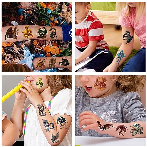 Dragon Temporary Tattoos Party Favors - 300+ Stickers for Kids