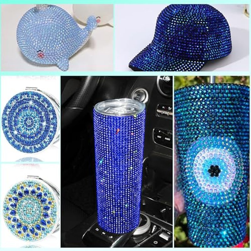 22000 Blue Flatback Rhinestones & Pearls Bedazzling Kit