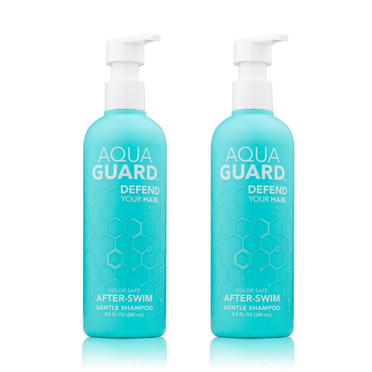 AquaGuard Gentle Clarifying Shampoo - Defeat Chlorine and Enjoy the Pool - No More Pool Hair Smell - Paraben and Gluten Free, Vegan, Color Safe, Leaping Bunny Certified (Two Bottles)