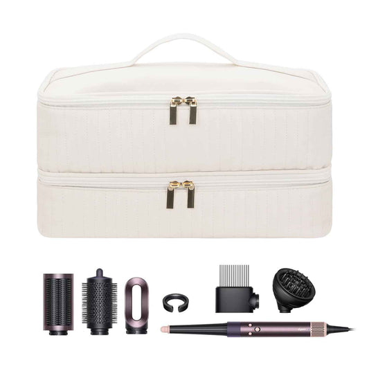 Boweike Travel Case Compatible with Dyson Airwrap id, Double-Layer Carrying Case Compatible with Dyson Airwrap Styler and Attachments, Portable Storage Bag for Shark Flexstyle/Flexfusion