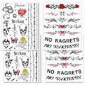 Barbed Wire Temporary Tattoos - 4 Sheets Waterproof Fake Tattoos