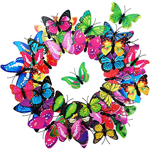 Boao 36 Pieces Butterfly Hair Clips Baby Girl Toddler Halloween Butterfly Clips Colorful Butterfly Barrettes 3D Wedding Hair Clips for Bridal Women Party Favors(Blue, Pink, Purple, Yellow, Green, Red)