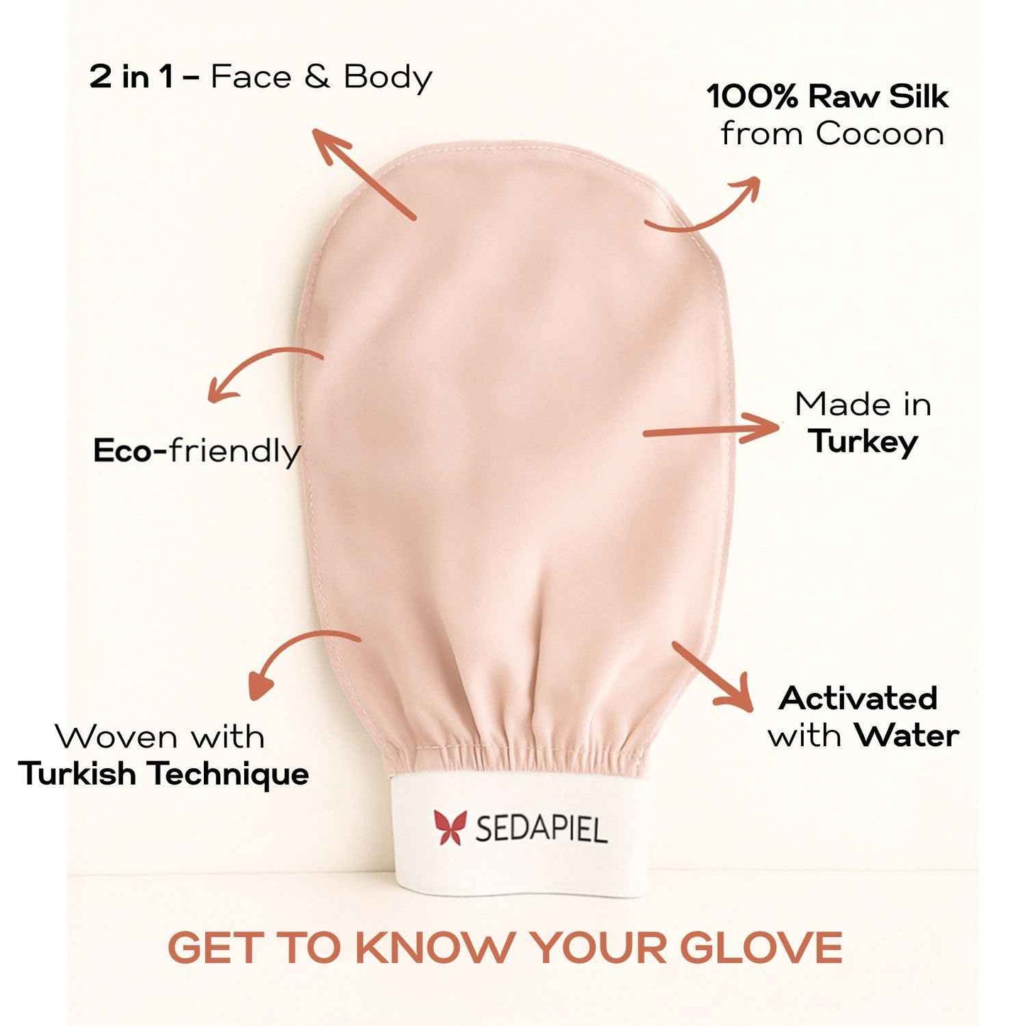 SEDAPIEL Luxury Turkish Silk Exfoliating Glove