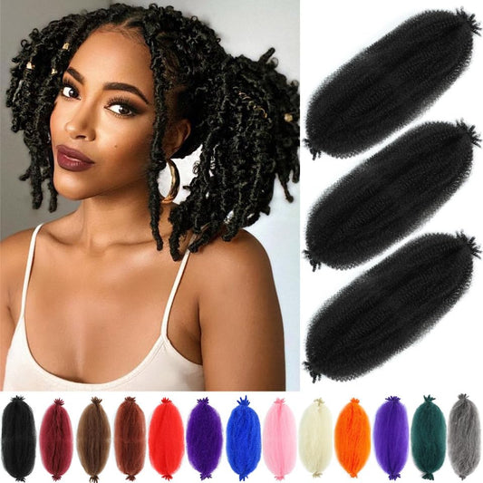 Marley Twist Braiding Hair 12 Inch 3 Packs, Springy Afro Twist Hair Pre Fluffed Spring Twist Hair Pre Separated Wrapping Hair for Soft Locs Hair Extensions (12 Inch (Pack of 3), 1B#)