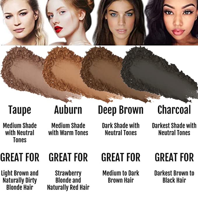 BaeBlu Eyebrow Powder, Organic Vegan 100% Natural, Fill-in Smudge Proof Brow Tint, Made in USA, Deep Brown