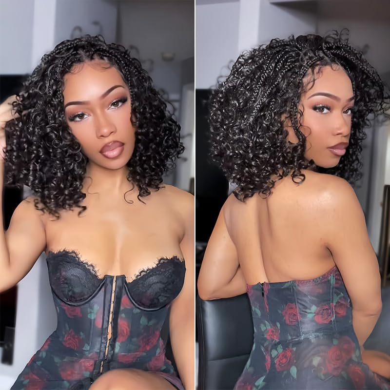Frodio 13x6 HD Boho Braided Lace Wig 12" Glueless Pre-Cut