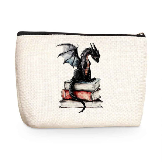 Fantasy Dragon Makeup Bag Fantasy Book Lovers Gifts Bookish Gifts Cosmetic Bag Halloween Christmas Birthday Gifts for Readers Women Girls Friends Sisters Book Accessories Travel Toiletry Bag