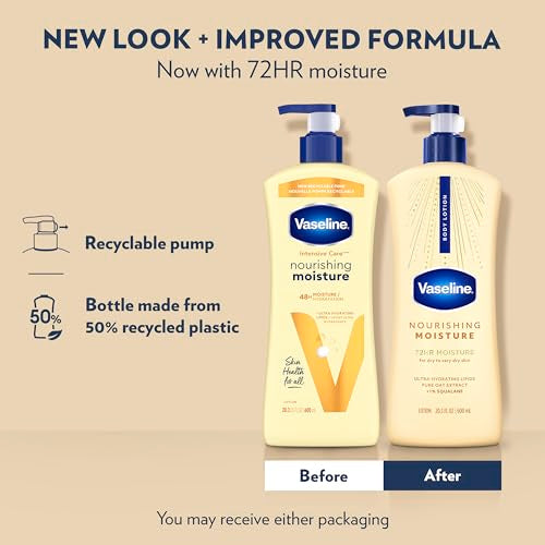 Vaseline Intensive Care Nourishing Moisture Body Lotion, 3 Pack