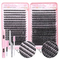 Boahankuke 640PCS Lash Clusters Kit DIY Lash Extension Kit D Curl Volume Eyelash Extensions Individual Lashes Kit with Lash Bond and Seal, Tweezers (60D 8-16mm, 80D 10-18mm) by Boahankuke