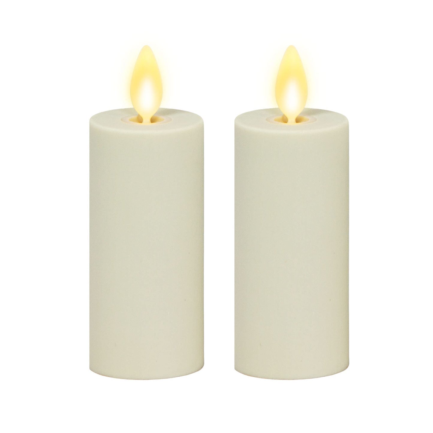 Luminara Realistic Artificial Moving Flame Votive Candle - Set of 2 - Moving Flame LED Battery Operated Lights for Christmas, Halloween - Remote Ready - Remote Sold Separately - Ivory - 1.5" x 4"