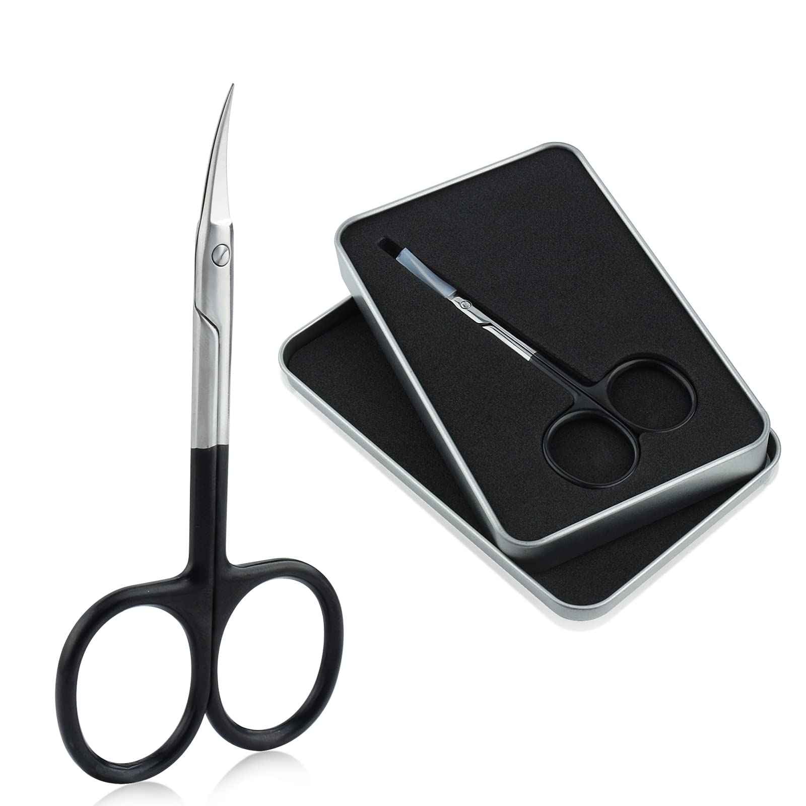 Qunzhao Cuticle Scissors for Women and Men Curved Stainless Steel with Tip Grooming Blades Manicure Nail for Dry Skin Nail Scissors (3)