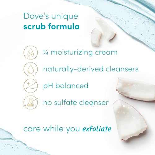 Dove Coconut & Lime Body Scrub 15 oz - pH-Balanced Exfoliating & Nourishing