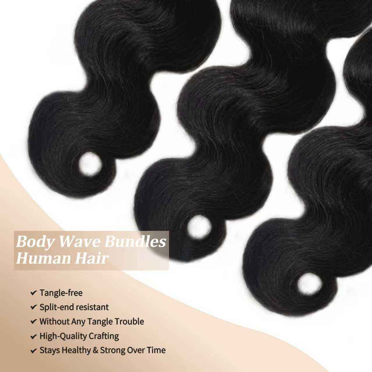 12A Unprocessed Brazilian Human Hair Body Wave human hair bundles 1 Bundles 20 Inch 100g/Pack Natural Black soft Smooth Double Weft Quick Weft Extensions for Women