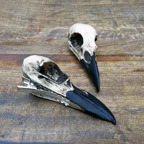 Raven Skull Hair Clip Gothic Headpiece, Goth Witchy Viking Wedding Hair Accessory for Brides, Bridal Barrette
