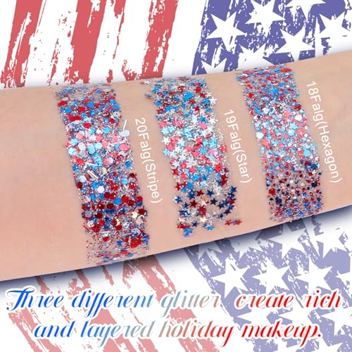 Patriotic Body Glitter Stick - Waterproof 4th of July Makeup