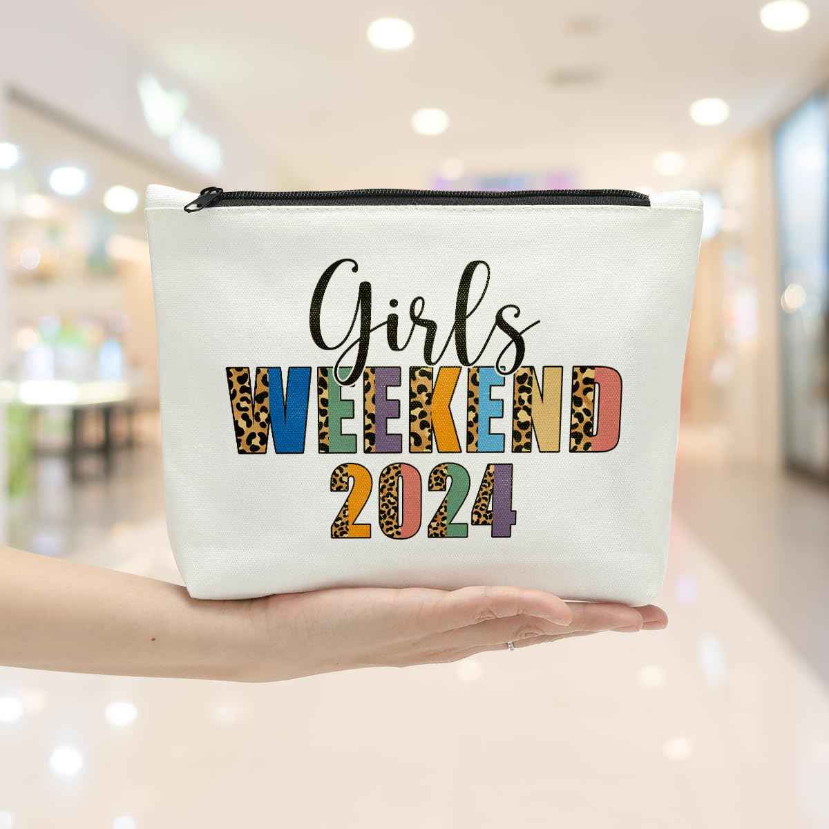 Sldpngo Funny Girls Weekend Gifts 2024 Travel Makeup Bag Girls Trip Gifts Favors Weekend Make Up Bag Travel Gifts for Women Her Girls Travel Cosmetic Bag for Travel Weekend Holiday Trip Vacation