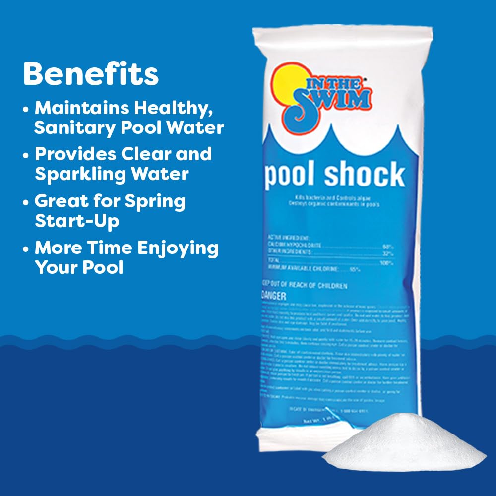 In The Swim Pool Shock – 68% Cal-Hypo Granular Sanitizer for Crystal Clear Water – Defends Against Bacteria, Algae, and Microorganisms- 24 X 1 Pound