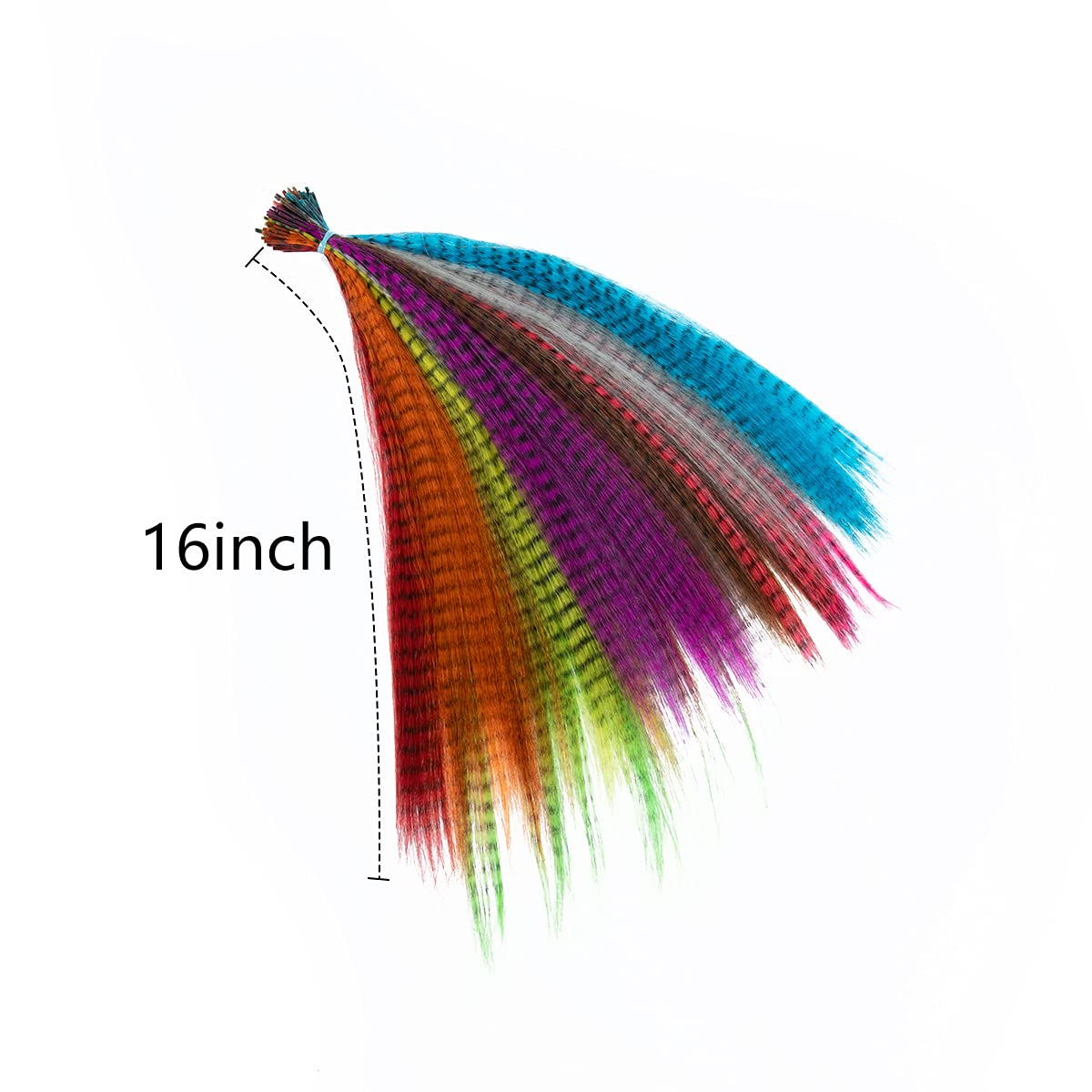 SARLA Syntheic Feather Hair Extensions 100 Pcs Colored Hair Piece for Girl Women 10 Mixed Colors 16 Inch