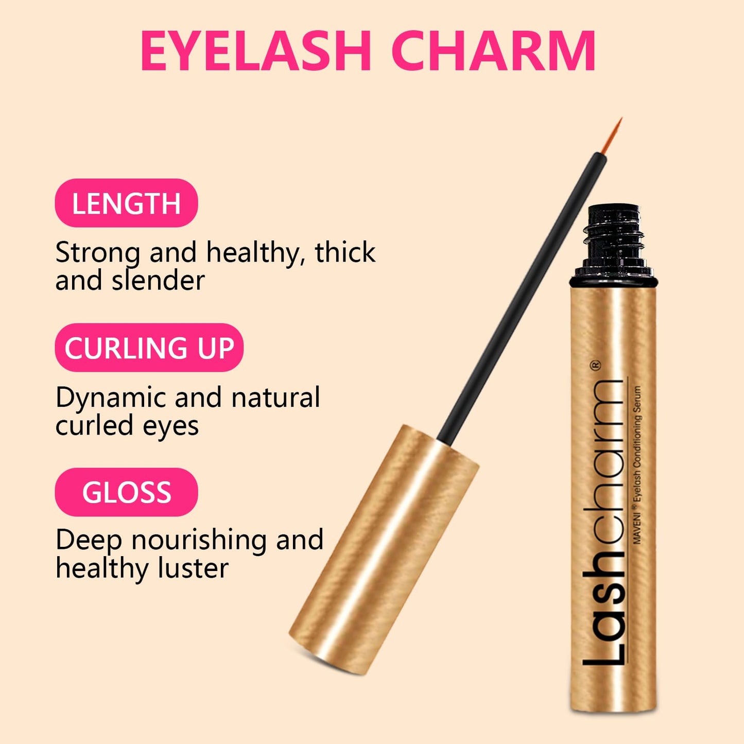 MAVENI Lash Enhancing Serum, Women's Advanced Cosmetics, Eyelash Growth Serum, Promote Longer, Fuller, and Denser Eyelashes, Fast and Effective (5ml)