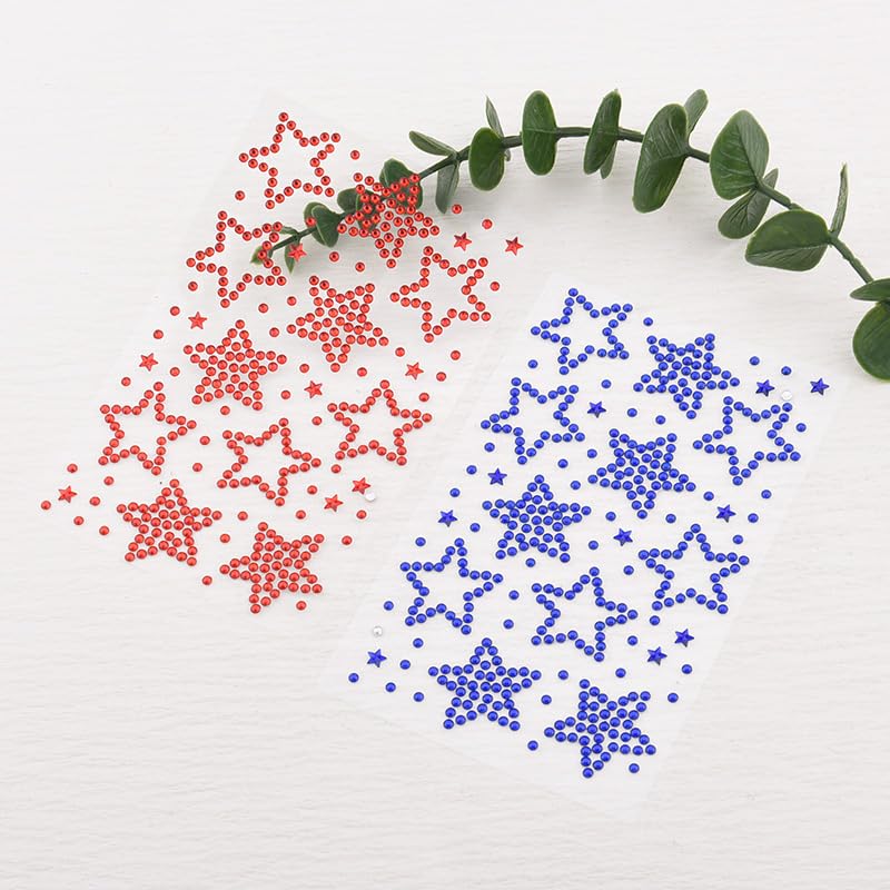 4th of July Glitter Star Face Tattoos, 3-Pack