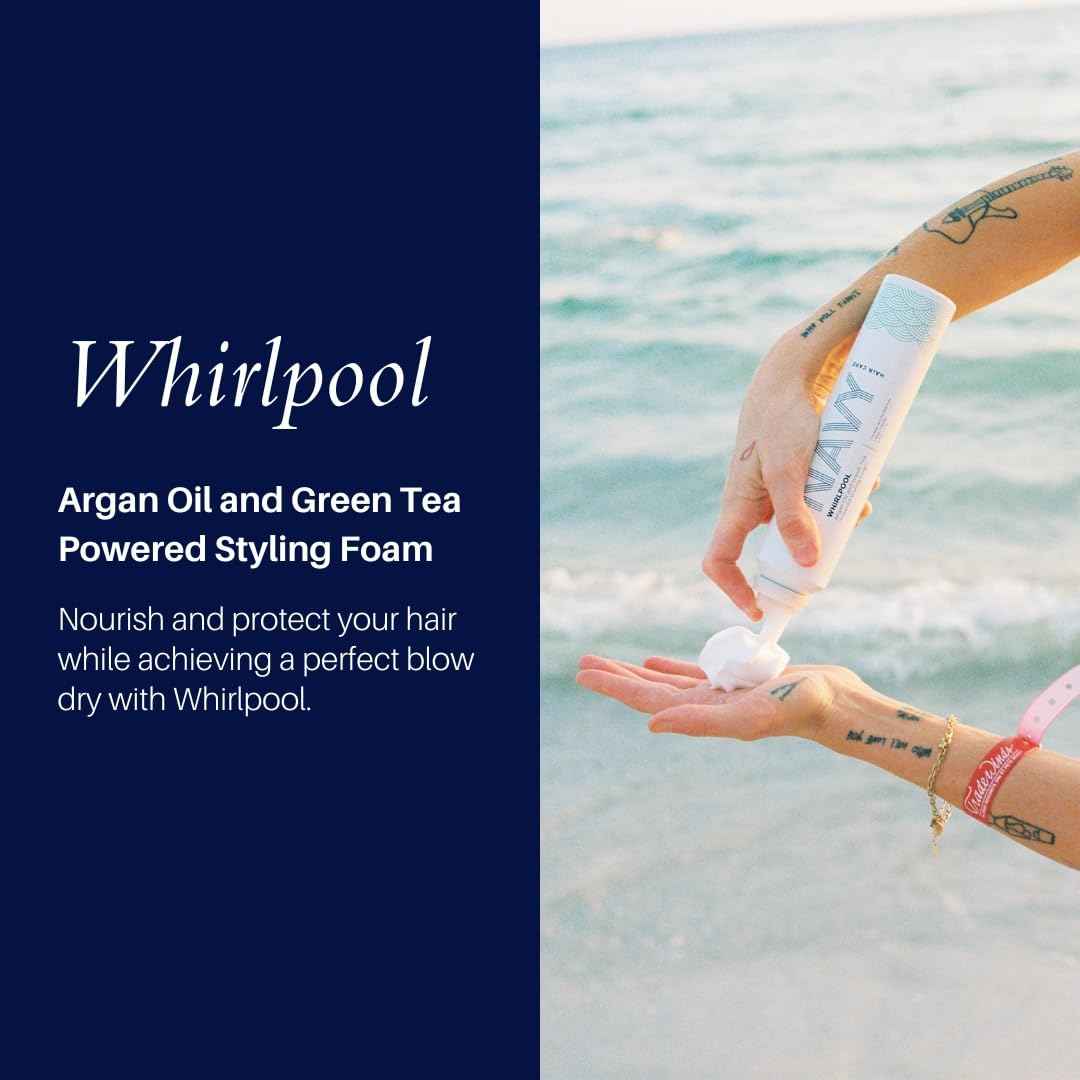 NAVY Hair Care Whirlpool Styling Foam for Curly Hair | Made with Argan Oil and Green Tea for Frizz Control | 6 oz