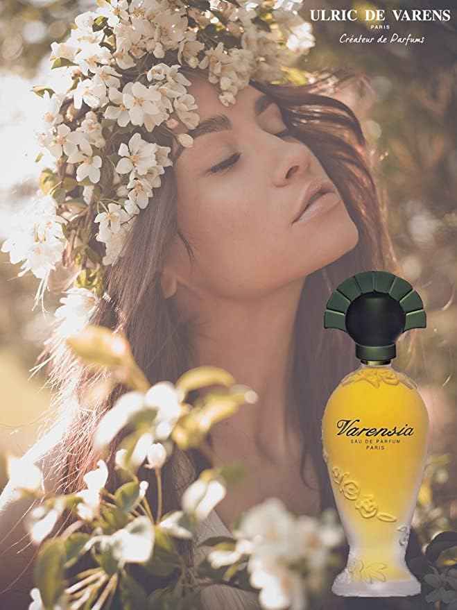 Ulric De Varens VARENSIA - Eau De Parfum for Women 2pcs Set- Earthy, Fruity, Floral Scent - Notes of Lotus Flower, Clove Raspberry, & Vanilla- Fruity & Floral- 1.7 Fl Oz + 4 Fl Oz Deodorant Spray