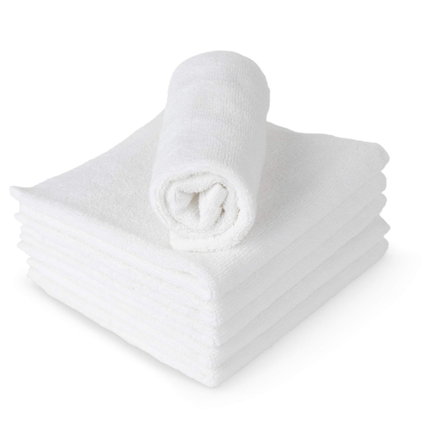 RosenSoft Oversized Wash Clothes-16x14 in Extra Large Wash Cloths for Body and Face, Hand Gym Spa- Fingertip Towels for Bathroom, Bath Towel Set (White, 6)