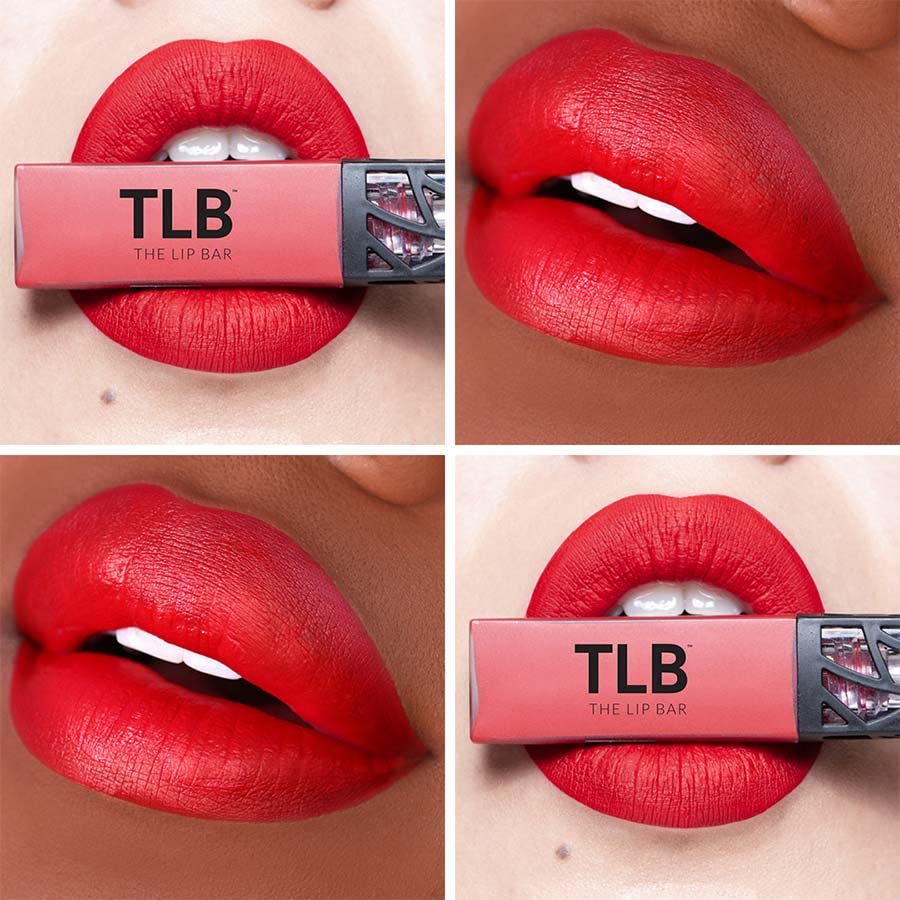 The Lip Bar Vegan Liquid Matte Lipstick, High Pigment Color & Long-Lasting with 8-12 Hours of Wear, Hot Mama - Fire Engine Red